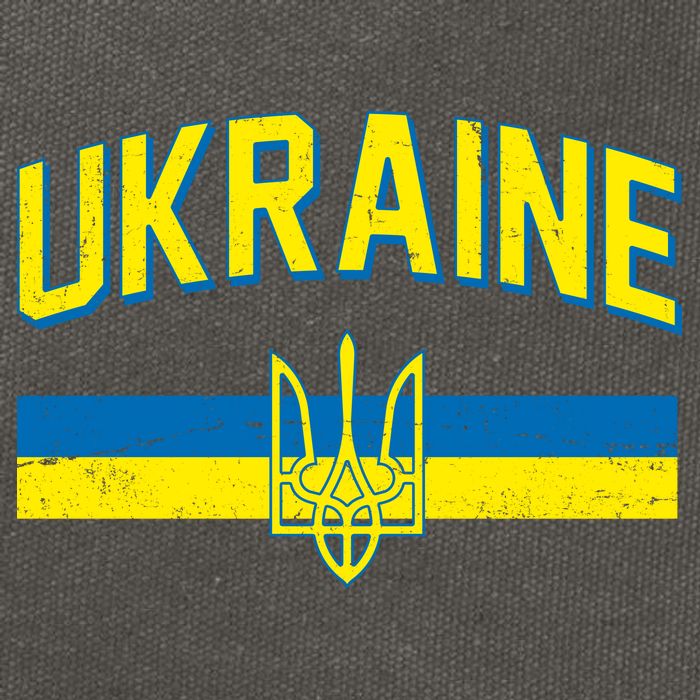 Stand With Ukraine Ukrainian Flag Coat Of Arms Cotton Canvas Backpack