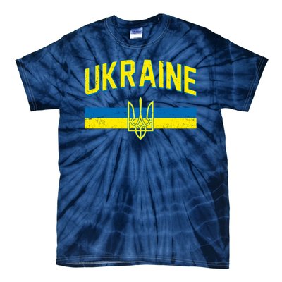 Stand With Ukraine Ukrainian Flag Coat Of Arms Tie-Dye T-Shirt