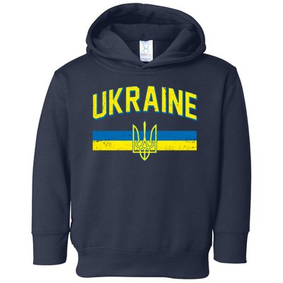 Stand With Ukraine Ukrainian Flag Coat Of Arms Toddler Hoodie