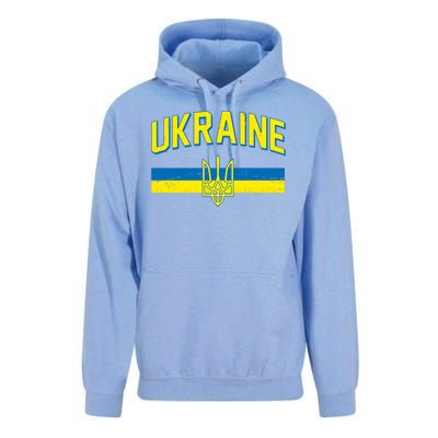 Stand With Ukraine Ukrainian Flag Coat Of Arms Unisex Surf Hoodie