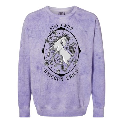 Stay Wild Unicorn Child Colorblast Crewneck Sweatshirt