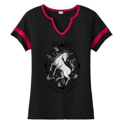 Stay Wild Unicorn Child Ladies Halftime Notch Neck Tee