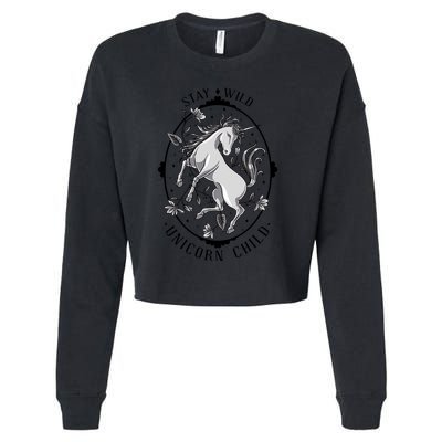Stay Wild Unicorn Child Cropped Pullover Crew