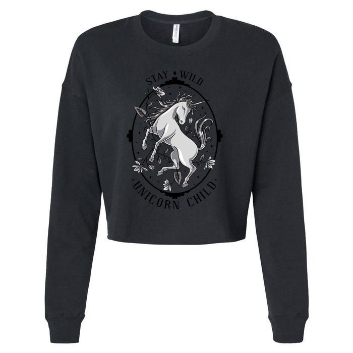 Stay Wild Unicorn Child Cropped Pullover Crew