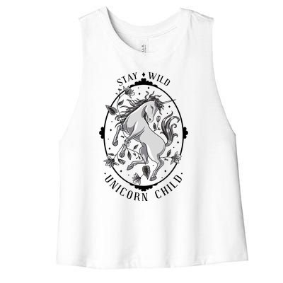 Stay Wild Unicorn Child Women's Racerback Cropped Tank