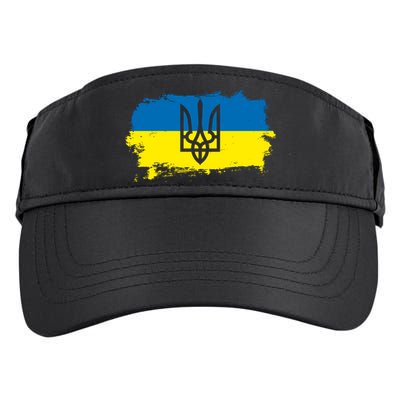 Stand With Ukraine Painted Distressed Ukrainian Flag Symbol Adult Drive Performance Visor