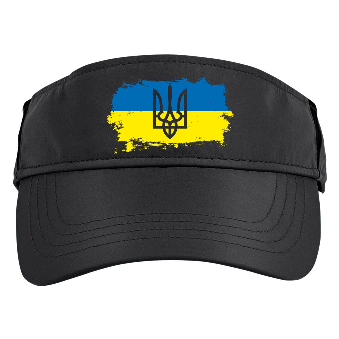 Stand With Ukraine Painted Distressed Ukrainian Flag Symbol Adult Drive Performance Visor