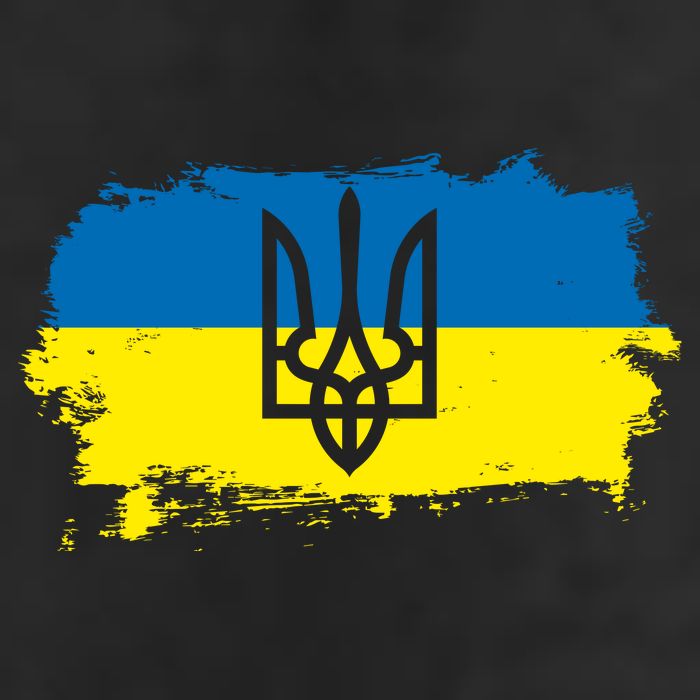 Stand With Ukraine Painted Distressed Ukrainian Flag Symbol 15oz Campfire Ceramic Mug