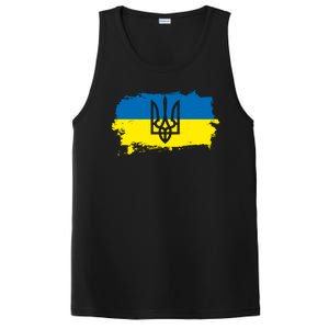 Stand With Ukraine Painted Distressed Ukrainian Flag Symbol PosiCharge Competitor Tank