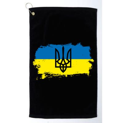 Stand With Ukraine Painted Distressed Ukrainian Flag Symbol Golf Towel