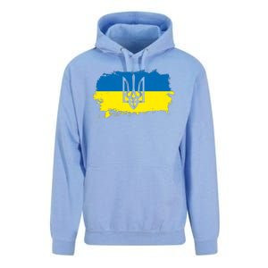 Stand With Ukraine Painted Distressed Ukrainian Flag Symbol Unisex Surf Hoodie