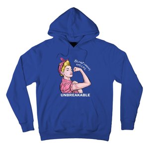 Strong Warrior Unbreakable Breast Cancer Awareness Funny Gift Hoodie