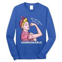 Strong Warrior Unbreakable Breast Cancer Awareness Funny Gift Long Sleeve Shirt