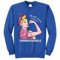 Strong Warrior Unbreakable Breast Cancer Awareness Funny Gift Sweatshirt