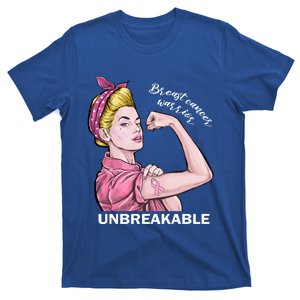 Strong Warrior Unbreakable Breast Cancer Awareness Funny Gift T-Shirt