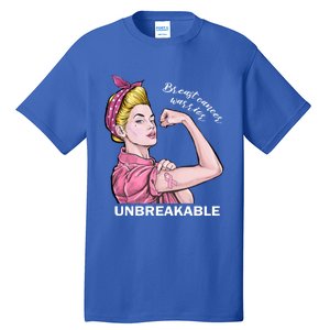 Strong Warrior Unbreakable Breast Cancer Awareness Funny Gift Tall T-Shirt