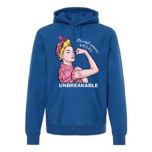 Strong Warrior Unbreakable Breast Cancer Awareness Funny Gift Premium Hoodie