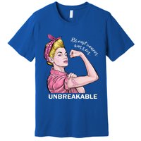 Strong Warrior Unbreakable Breast Cancer Awareness Funny Gift Premium T-Shirt