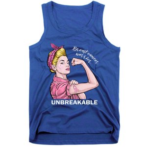 Strong Warrior Unbreakable Breast Cancer Awareness Funny Gift Tank Top