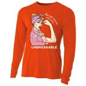 Strong Warrior Unbreakable Breast Cancer Awareness Gift Cooling Performance Long Sleeve Crew