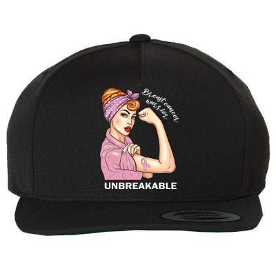 Strong Warrior Unbreakable Breast Cancer Awareness Gift Wool Snapback Cap