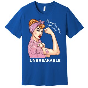 Strong Warrior Unbreakable Breast Cancer Awareness Gift Premium T-Shirt