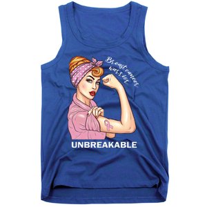 Strong Warrior Unbreakable Breast Cancer Awareness Gift Tank Top