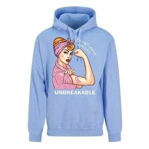 Strong Warrior Unbreakable Breast Cancer Awareness Gift Unisex Surf Hoodie