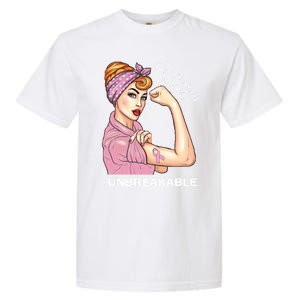 Strong Warrior Unbreakable Breast Cancer Awareness Gift Garment-Dyed Heavyweight T-Shirt