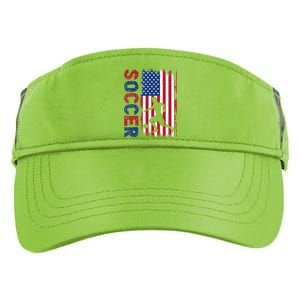 Soccer With Usa Flag For Soccer Lover Adult Drive Performance Visor