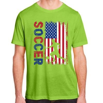 Soccer With Usa Flag For Soccer Lover Adult ChromaSoft Performance T-Shirt