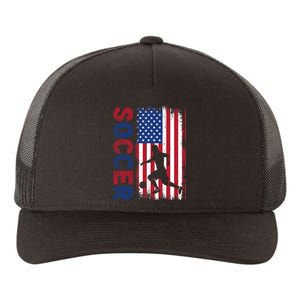 Soccer With Usa Flag For Soccer Lover Yupoong Adult 5-Panel Trucker Hat