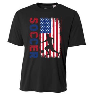 Soccer With Usa Flag For Soccer Lover Cooling Performance Crew T-Shirt