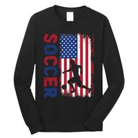 Soccer With Usa Flag For Soccer Lover Long Sleeve Shirt