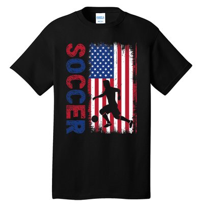 Soccer With Usa Flag For Soccer Lover Tall T-Shirt