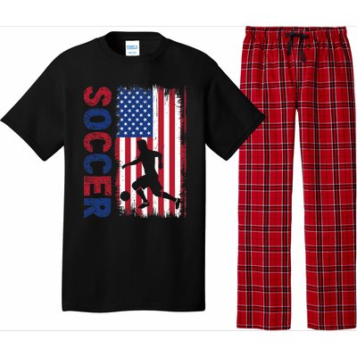 Soccer With Usa Flag For Soccer Lover Pajama Set