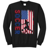 Soccer With Usa Flag For Soccer Lover Tall Sweatshirt