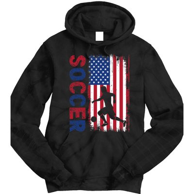 Soccer With Usa Flag For Soccer Lover Tie Dye Hoodie