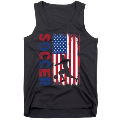 Soccer With Usa Flag For Soccer Lover Tank Top