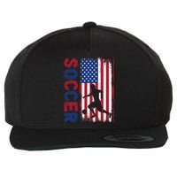 Soccer With Usa Flag For Soccer Lover Wool Snapback Cap