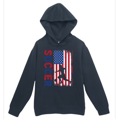 Soccer With Usa Flag For Soccer Lover Urban Pullover Hoodie