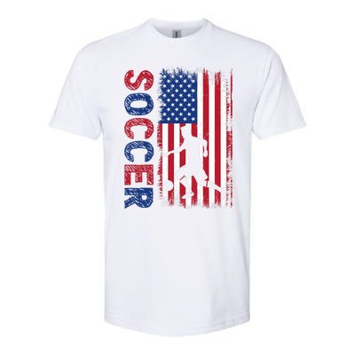 Soccer With Usa Flag For Soccer Lover Softstyle CVC T-Shirt