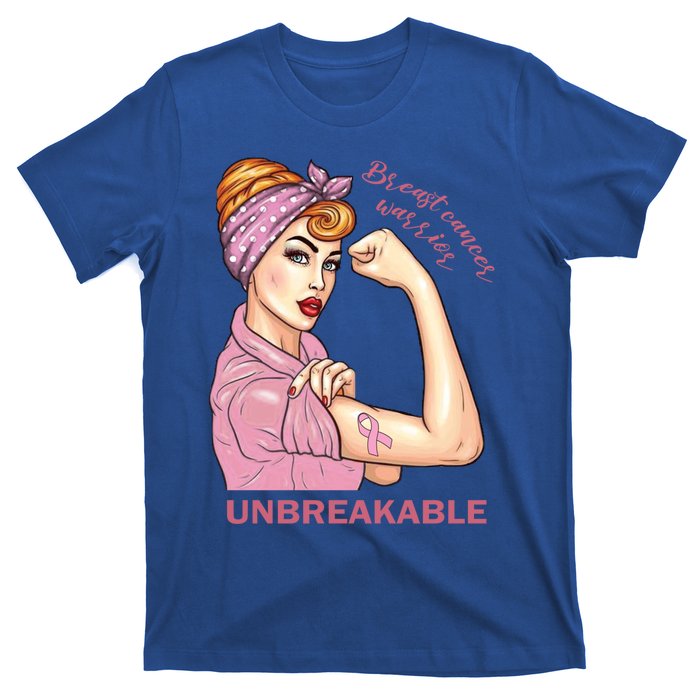 Strong Warrior Unbreakable Breast Cancer Awareness Great Gift T-Shirt