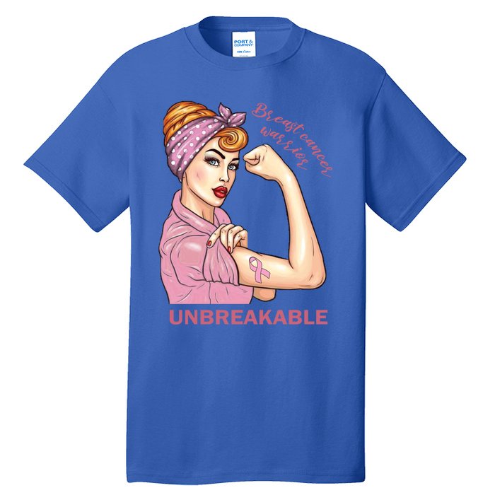 Strong Warrior Unbreakable Breast Cancer Awareness Great Gift Tall T-Shirt