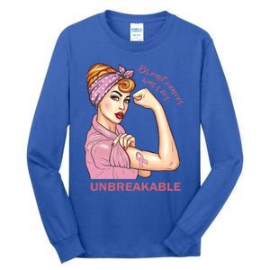 Strong Warrior Unbreakable Breast Cancer Awareness Great Gift Tall Long Sleeve T-Shirt