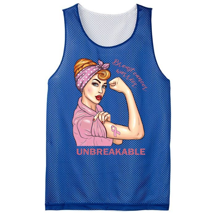 Strong Warrior Unbreakable Breast Cancer Awareness Great Gift Mesh Reversible Basketball Jersey Tank