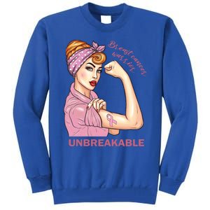 Strong Warrior Unbreakable Breast Cancer Awareness Great Gift Tall Sweatshirt