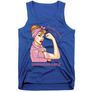 Strong Warrior Unbreakable Breast Cancer Awareness Great Gift Tank Top