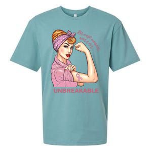 Strong Warrior Unbreakable Breast Cancer Awareness Great Gift Sueded Cloud Jersey T-Shirt