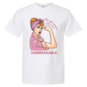 Strong Warrior Unbreakable Breast Cancer Awareness Great Gift Garment-Dyed Heavyweight T-Shirt